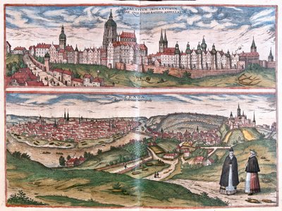 Praga, capitale del Regno di Boemia, Repubblica Ceca (incisione) da Franz Hogenberg