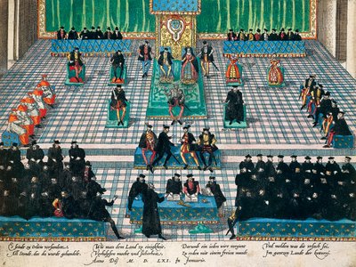 Sessione degli Stati Generali a Orleans, gennaio 1561, incisione di Franz Hogenberg da Franz Hogenberg