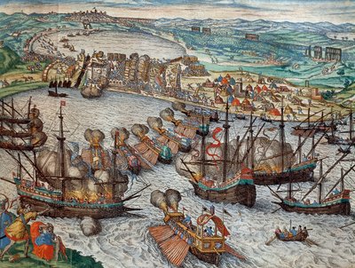 La cattura di La Goulette e Tunisi da parte di Carlo V da Franz Hogenberg