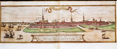 Veduta di Amburgo (incisione) da Franz Hogenberg