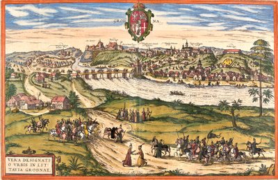 Veduta di Hrodna o Grodno, Bielorussia da Franz Hogenberg