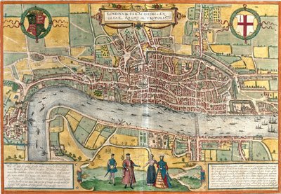 Veduta di Londra (Londinum), Inghilterra da Franz Hogenberg
