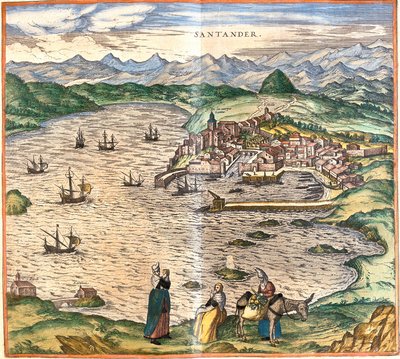 Veduta di Santander, Spagna da Franz Hogenberg