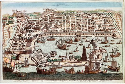 Veduta della città di Messina in Sicilia - Incisione di Franz Hogenberg (1535-1590) da "Civitatis Orbis Terrarum" di Braun e Hogenberg - 1594 da Franz Hogenberg