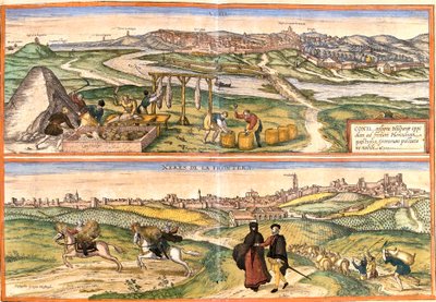 Vedute di Conil de la Frontera e Xeres, Spagna da Franz Hogenberg