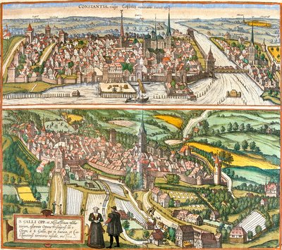 Vedute di Costanza, Germania e San Gallo, Svizzera da Franz Hogenberg