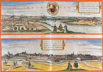 Vedute di Dresda e Lipsia, Germania da Franz Hogenberg