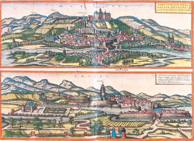 Vedute di Marburgo e Kassel, Germania da Franz Hogenberg