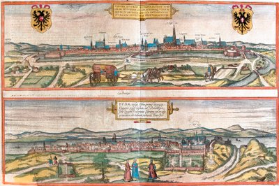 Vedute di Vienna, Austria e Budapest, Ungheria da Franz Hogenberg