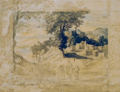 Paesaggio italiano con figure di staffage da Franz Horny