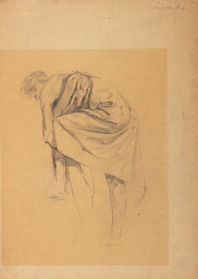 Studio di figura di una donna che si china a sinistra da Franz Jaschke