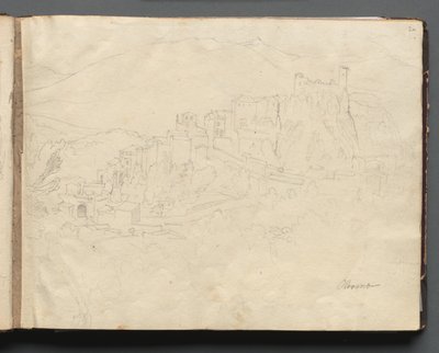 Album con vedute di Roma e dintorni, studi di paesaggio, pagina 02a: Olevano da Franz Johann Heinrich Nadorp