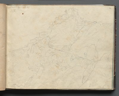 Album con vedute di Roma e dintorni, studi di paesaggio, pagina 04a: "Cervera". da Franz Johann Heinrich Nadorp
