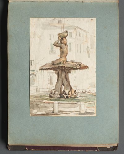 Album con vedute di Roma e dintorni, studi di paesaggio, pagina 17a: Fontana romana da Franz Johann Heinrich Nadorp