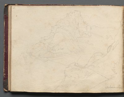 Album con vedute di Roma e dintorni, studi di paesaggio, pagina 20b: Cervera da Franz Johann Heinrich Nadorp