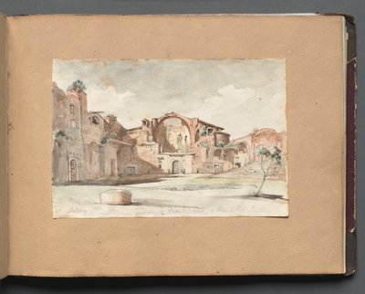 Album con Vedute di Roma e Dintorni, Studi di Paesaggio, pagina 22a: Terme di Diocleziano, Roma da Franz Johann Heinrich Nadorp