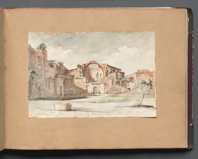 Album con Vedute di Roma e Dintorni, Studi di Paesaggio, pagina 22a: Terme di Diocleziano, Roma da Franz Johann Heinrich Nadorp