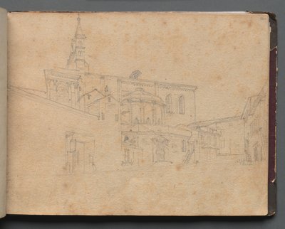 Album con Vedute di Roma e Dintorni, Studi di Paesaggio, pagina 26a: Veduta Architettonica Romana da Franz Johann Heinrich Nadorp