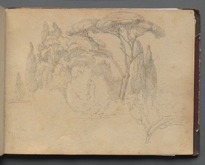 Album con vedute di Roma e dintorni, studi di paesaggio, pagina 29a: Studio di paesaggio da Franz Johann Heinrich Nadorp