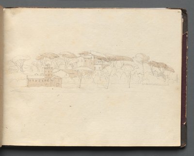 Album con vedute di Roma e dintorni, studi di paesaggio, pagina 30a: Veduta panoramica di Roma da Franz Johann Heinrich Nadorp