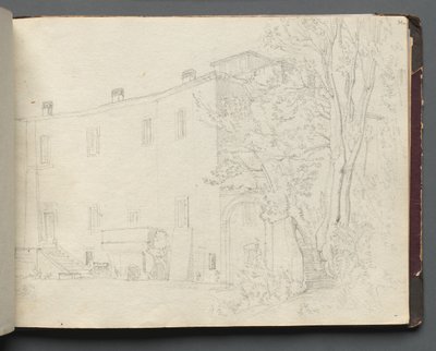 Album con vedute di Roma e dintorni, studi di paesaggio, pagina 31a: Studio architettonico romano da Franz Johann Heinrich Nadorp