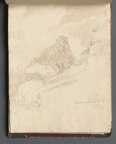 Album con vedute di Roma e dintorni, studi di paesaggio, pagina 33a: Cervera da Franz Johann Heinrich Nadorp