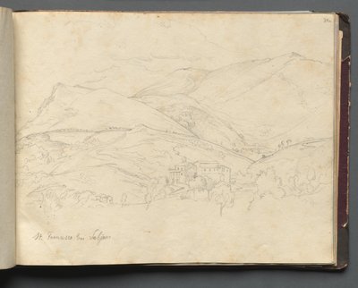 Album con vedute di Roma e dintorni, studi di paesaggio, pagina 34a: San Francesco da Franz Johann Heinrich Nadorp