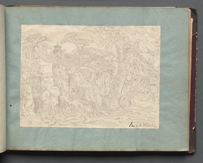 Album con vedute di Roma e dintorni, studi di paesaggio, pagina 36a: Veduta romana da Franz Johann Heinrich Nadorp