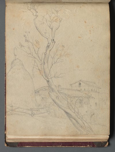 Album con vedute di Roma e dintorni, studi di paesaggio, pagina 37b: Paesaggio romano da Franz Johann Heinrich Nadorp