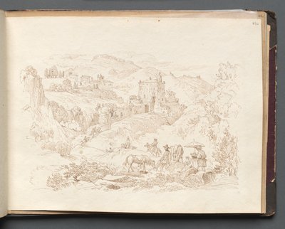 Album con Vedute di Roma e Dintorni, Studi di Paesaggio, pagina 43a: Paesaggio Romano da Franz Johann Heinrich Nadorp