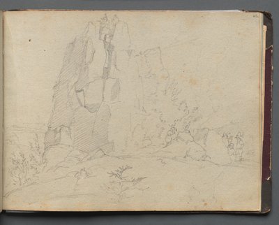 Album con Vedute di Roma e Dintorni, Studi di Paesaggio, pagina 45a: Paesaggio Roccioso da Franz Johann Heinrich Nadorp