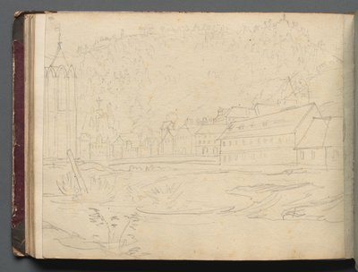 Album con vedute di Roma e dintorni, studi di paesaggio, pagina 48b: Paesaggio romano da Franz Johann Heinrich Nadorp