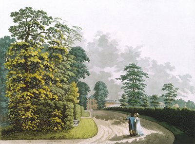 Vista laterale del palazzo nei giardini di Kensington, inciso da Heinrich Joseph Schutz, pub. 1798 da Ackermann da Franz Joseph after Manskirch