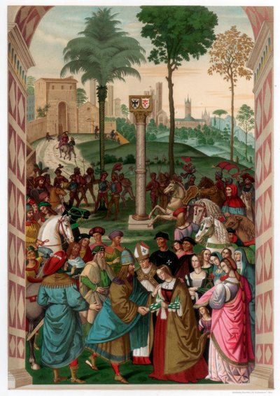 Enea Piccolomini presenta Eleonora del Portogallo a Federico III, 1502-1508, 1870 da Franz Kellerhoven