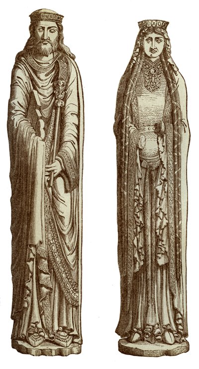 Clodoveo I e Clotilde sua moglie, XII secolo, 1870 da Franz Kellerhoven