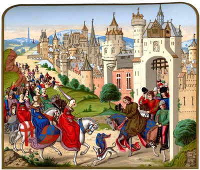 Ingresso della regina Isabeau di Baviera a Parigi, c1500, 1870 da Franz Kellerhoven