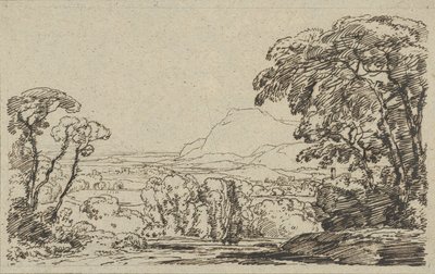 Paesaggio con valle tra le montagne da Franz Kobell