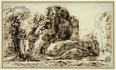 Rocce, alberi e fiume da Franz Kobell