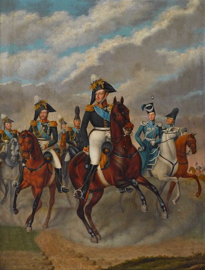 Lo Zar Nicola I di Russia con lo zarevic Alessandro e il suo seguito da Franz Krüger
