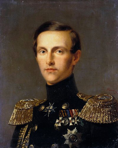Ritratto del Granduca Konstantin Nikolayevich di Russia, 1827-1892, c. 1850 da Franz Kruguer