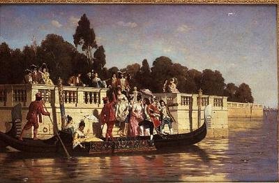 Una festa in barca elegante da Franz Leo Ruben