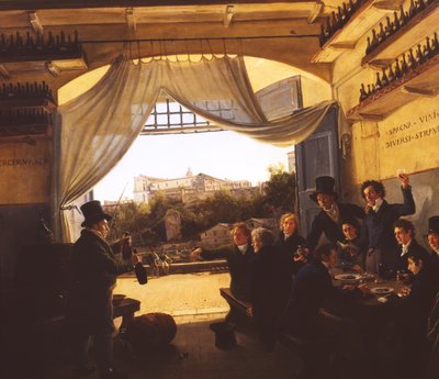 Il principe ereditario Ludwig (1786-1868) nella taverna del vino spagnolo a Roma, 1824 da Franz Ludwig Catel