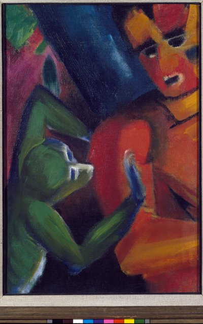 Un uomo e una piccola scimmia da Franz Marc