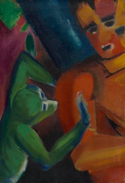 Äffchen und Mensch da Franz Marc