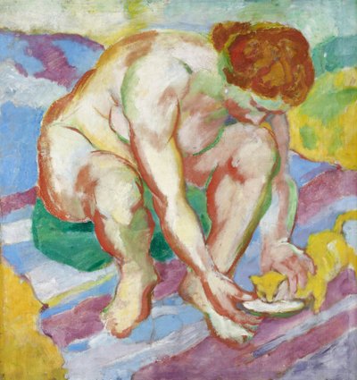 Nudo con gatto da Franz Marc