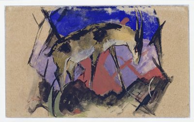 Antilope (auch: Steinbock) (Postkarte an Else Lasker-Schüler) da Franz Marc
