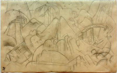 Paesaggio montano con ponte (Tirolo) da Franz Marc