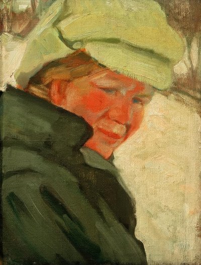 Ritratto di Maria Franck con cappello bianco da Franz Marc