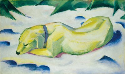 Cane sdraiato nella neve, c.1911 da Franz Marc