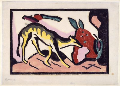 Fabeltier (Beilage zur Luxusausgabe des Almanachs Der Blaue Reiter) da Franz Marc